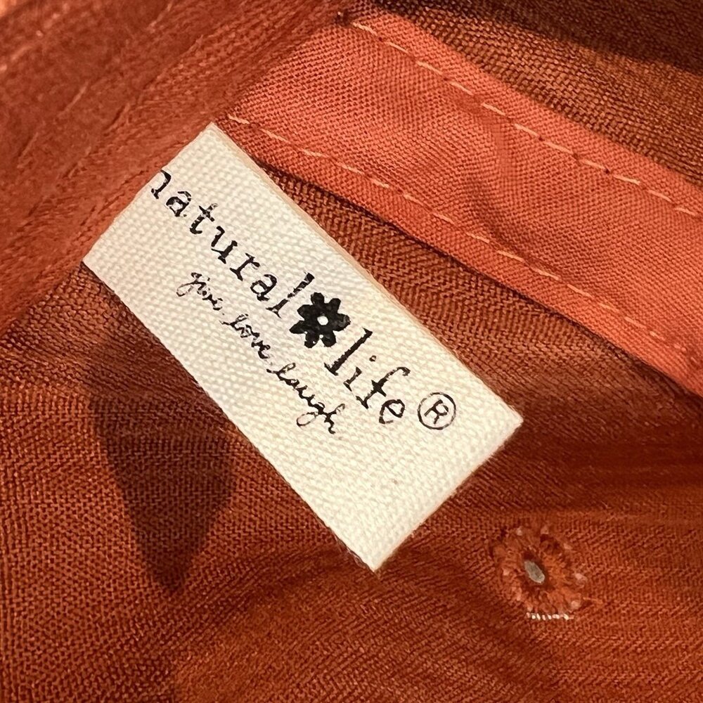 Natural Life Hat Brown Corduroy Floral Embroidered Adjustable One Size NWT - Picture 8 of 9